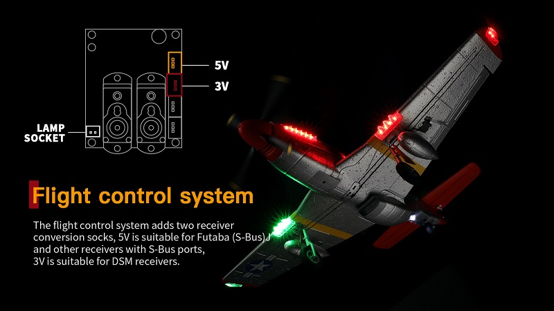  WLtoys XK A280 RC 飛行機 P51 戦闘機シミュレータ 2.4G 3D6G モード航空機 サーチライト付き