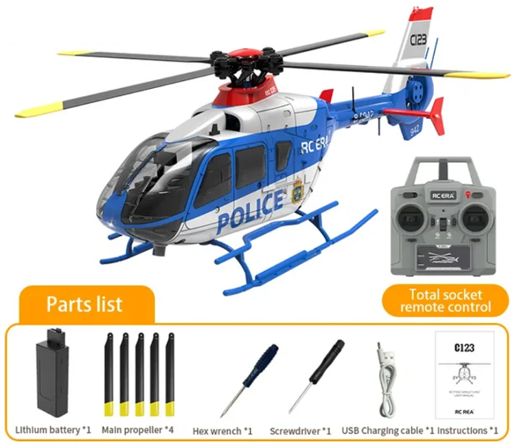 RC ERA C123 EC135 1:36スケール 6CH RCヘリコプター RTF 